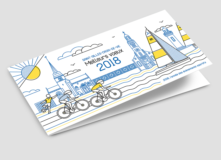 Audrey Bareil Communication Saint-Gilles-Croix-de-Vie voeux 2018 carte