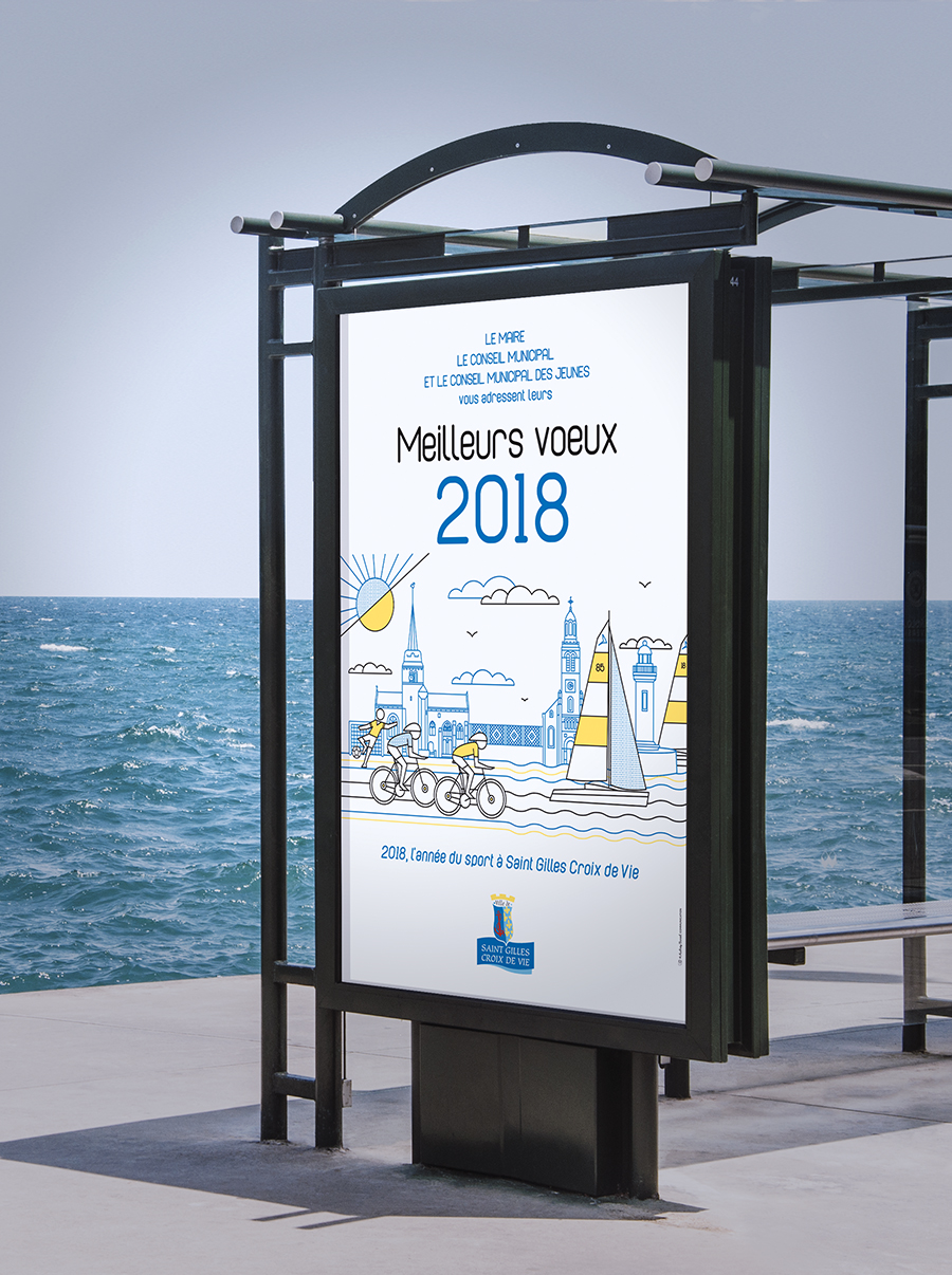 Audrey Bareil Communication Saint-Gilles-Croix-de-Vie voeux 2018 affiche